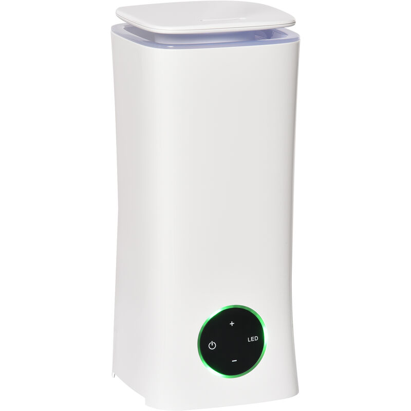 

Humidificador Ultrasónico 2L Difusor de Aceites con 3 Modos de Niebla 7 Colores LED Apagado Automático Ultra Silencioso para Casa 15x15x34 cm Blanco