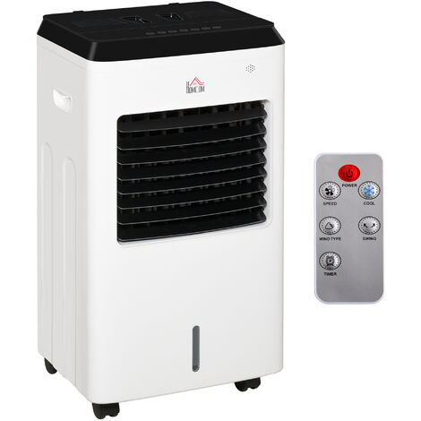 Homcom Ice Box Air Cooler Heater Humidifier W Remote Control White