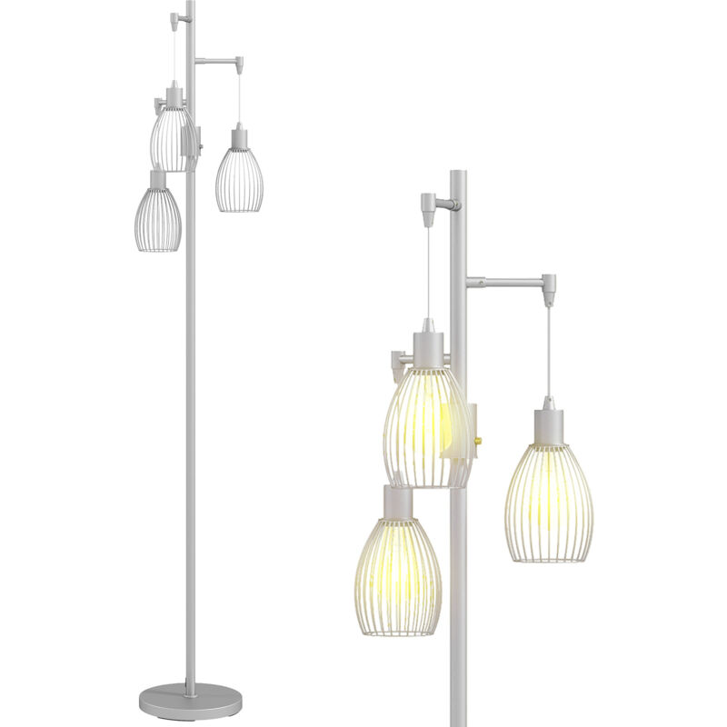 Image of Industrial 3-Light Floor Lamp Dimmable Standing&hellip;