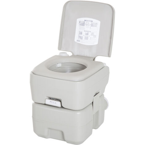 HOMCOM Inodoro Portátil Químico Baño WC para Camping Ancianos Caravana 20L con Tapa