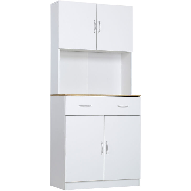 Homcom - Küchenschrank mit Schubladen Weiß 80 cm x 40 cm x 180 cm