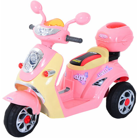 HOMCOM Kids Electric Ride On Toy Car Kids Motorbike Children 6V  for 3-5 Years Pink