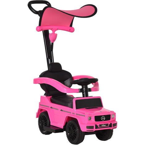 HOMCOM Kids Licensed Mercedes G350 Sliding Walker Stroller Vehicle Pink