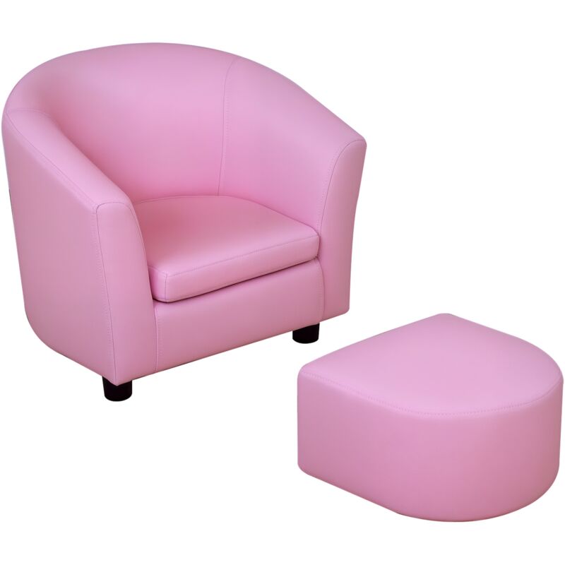 Homcom - Kids Sofa Set Children Armchair Toddler Chair Padding with Footstool