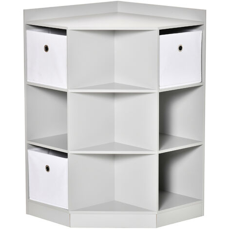 main image of "HOMCOM Kids Storage Cabinet Corner Toy Storage Organizer Children Bookcase Rack for Children's Play Room/Bedroom with Anti-tipping Hardware Drawers, Grey"