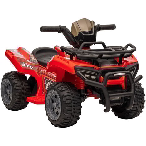 HOMCOM Kinder Quad Elektro 6V Kinderquad mit Vorwärtsfunktion, Musik, Elektro-Quad für Kinder 1,5-3 Jahre Rot