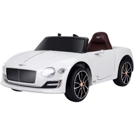 HOMCOM Elektro Kinderauto | Bentley | Metall, Kunststoff | 108 x 60 x 43 cm | Weiß