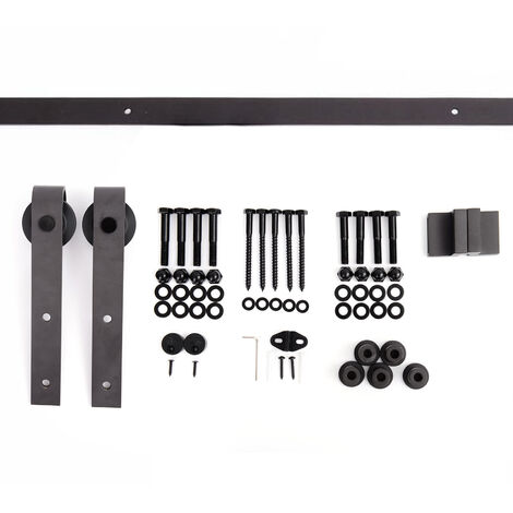 HOMCOM Kit Instalacion Montaje Puerta Corredera Madera Puertas Corredizas Riel Acero