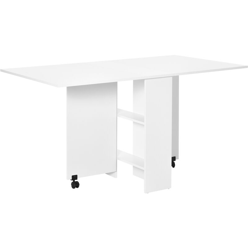 Esstisch Klapptisch Schreibtisch Beistelltisch Tisch Ablagefläche Holz Weiß 80 x 140 x 74 cm - Homcom