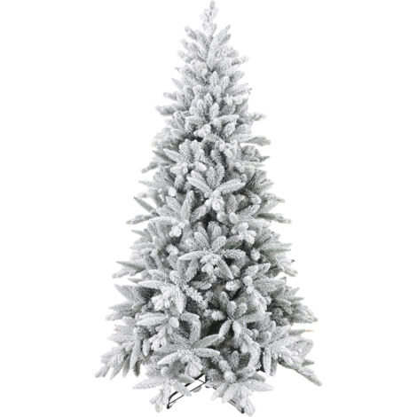 HOMCOM Künstlicher Weihnachtsbaum 180 cm künstlich Tannenbaum mit Schnee, 994 Spitzen Christbaum Weihnachtsdeko inkl. Metallständer für drinnen
