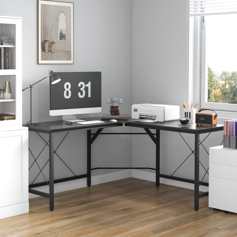 Homcom L Shape Corner Gaming Work Desk Table Home Office Homcom L Shape Corner Gaming Work Desk