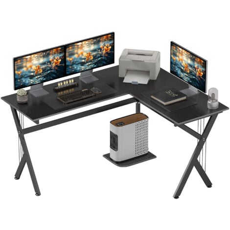 HOMCOM L-Shaped Corner Computer Desk Laptop Workstation PC Table Home Office