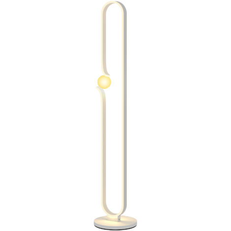 HOMCOM Lampada da Pavimento a LED Regolabile a forma di Nota Musicale Bianca