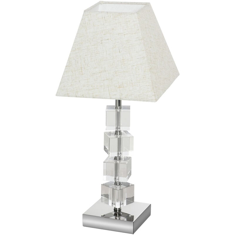 Image of Lampada da Tavolo Moderna E14, Abat jour da Comodino, Casa e Ufficio - Homcom