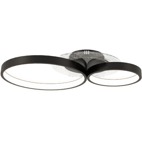 HOMCOM Lampadario LED Moderna Temperatura Colore Regolabile, Potenza 40W, Nero