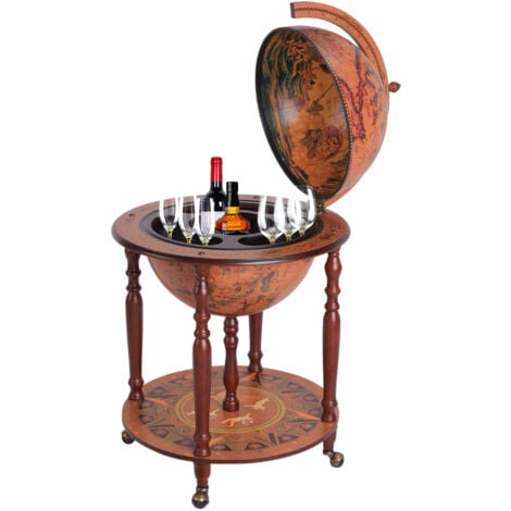 Homcom Large Globe Drink Cabinet Bar Mobile Wine Bottle Stand