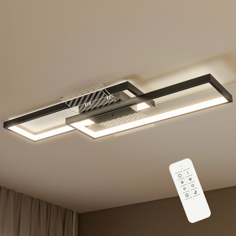 HOMCOM Led Ceiling Light Flush Mount Ceiling Light With 3000-6000K Colour Temperatures, Black