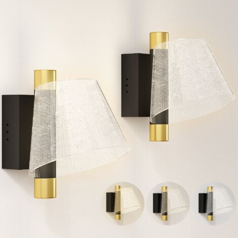 HOMCOM Led Wall Lamp 2 Pack, Modern Indoor Starry Wall Light, Black