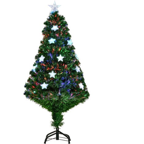 HOMCOM LED Weihnachtsbaum künstlicher Christbaum Tannenbaum Kunstbaum mit 16-LED-Lampen 120 cm
