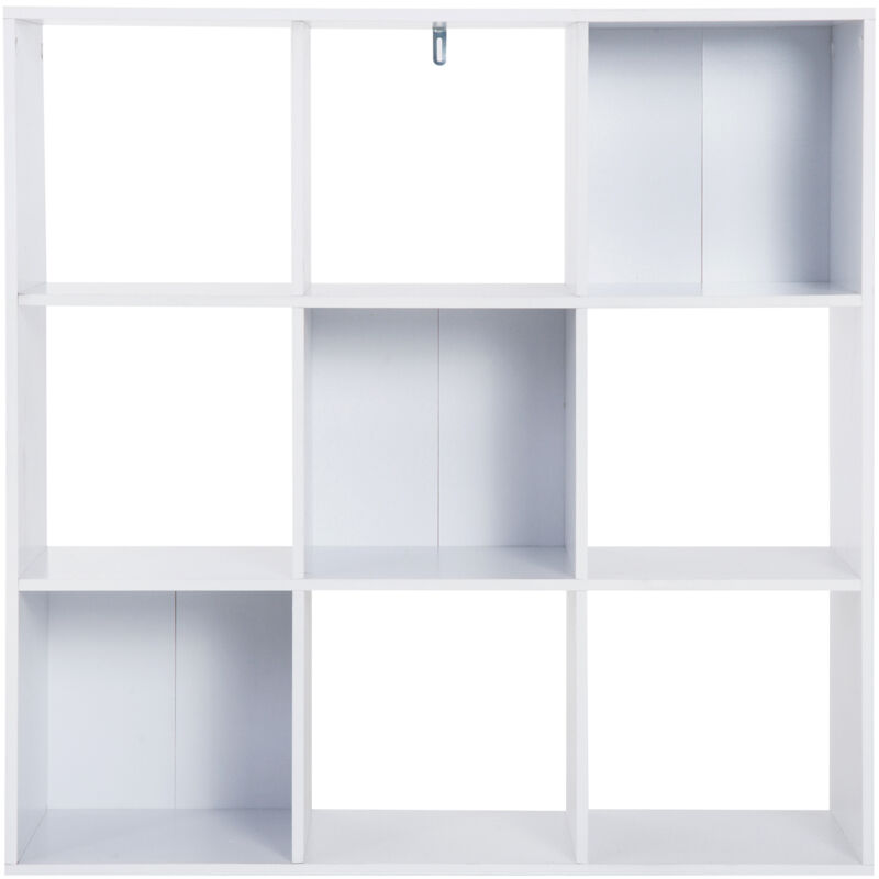 Libreria Bianca dal Design Moderno con 9 Scomparti, 91x29.5x91cm - Homcom