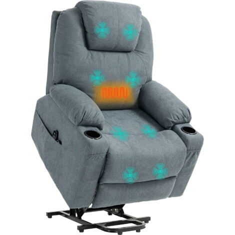 HOMCOM Lift Chair with Vibration Massage, Heat, Easy Assembly, Grey