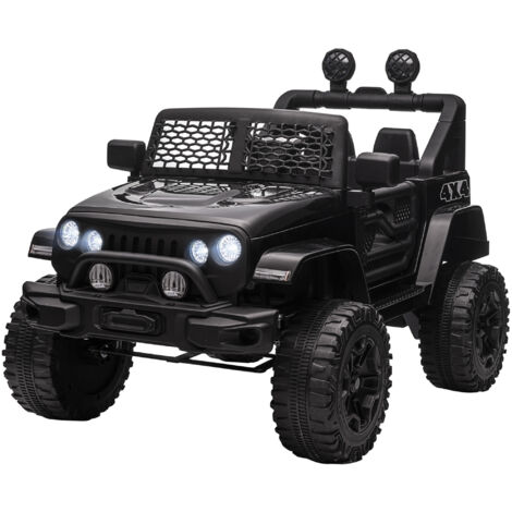 HOMCOM Macchina per Bambini Elettrica 12V con Guida Manuale e Telecomando Nero