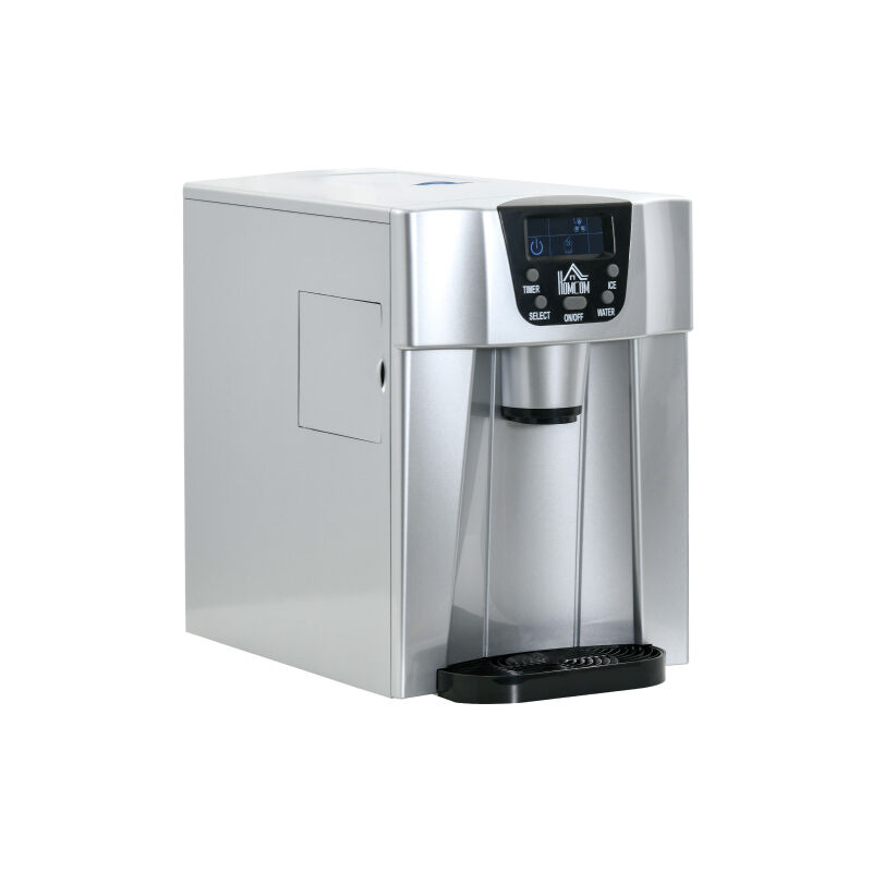 HOMCOM Machine à glaçons, Ice Maker 9 glaçons en 6-10 min, 12kg/24h, avec réservoir d'eau de 2L, machine à glaçons avec fonction autonettoyante,