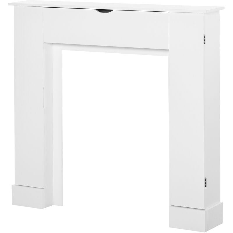 

Marco de Chimenea Decorativo con 3 Puertas y Estantes Interiores Ajustables Estructura de Chimenea Moderna para Salón Pasillo 107x18x100 cm - Blanco