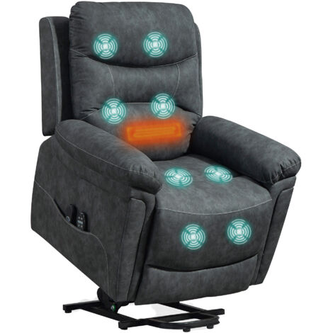HOMCOM Massage Recliner Chair, Lift Chair with Heat, USB, Remote, Grey