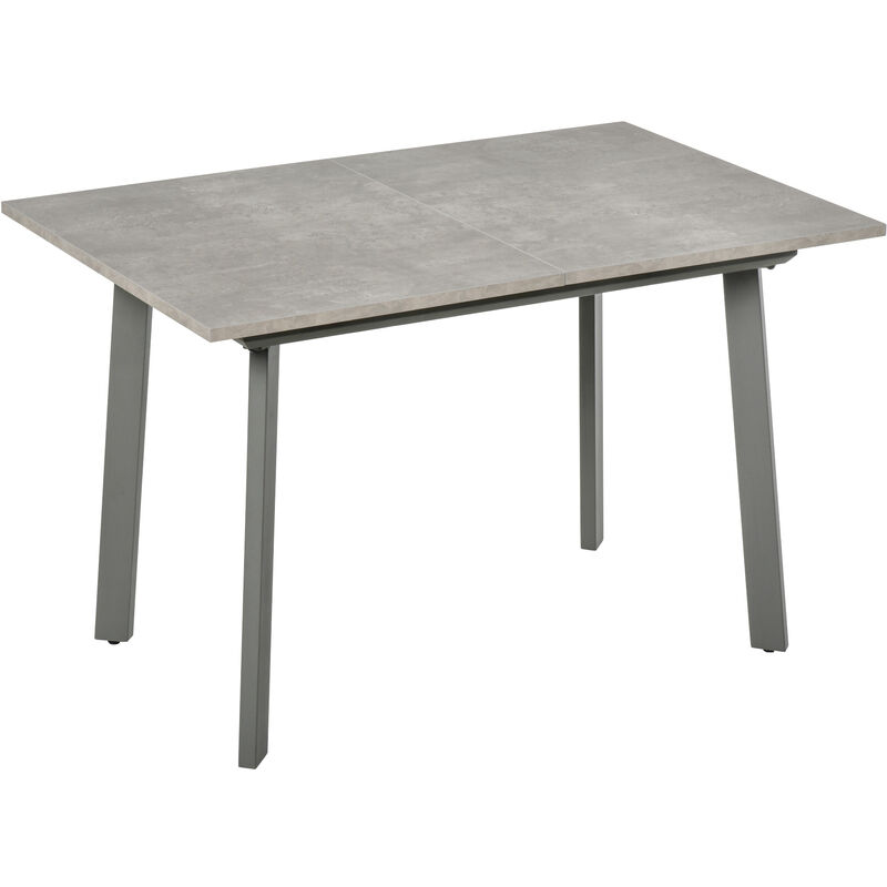 

Mesa de Comedor Extensible Mesa de Cocina para 4-6 Personas Estilo Industrial con Patas de Metal Rectangulares 160x80x76 cm Acabado en Gris Cemento