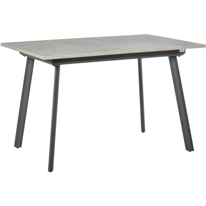 

Mesa de Comedor Extensible Mesa de Cocina para 4-6 Personas con Patas de Metal y Almohadillas Ajustables 160x80x76 cm Acabado en Color Gris Cemento