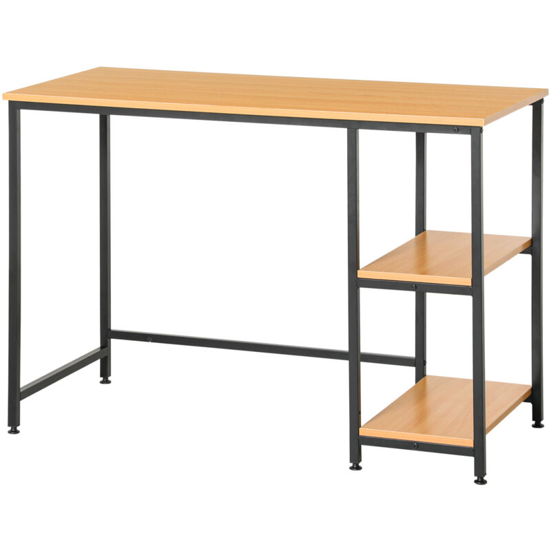 

Mesa de Ordenador con 2 Estantes Pies Ajustables 106x50x76 cm Color de Madera - color de madera de haya amarilla