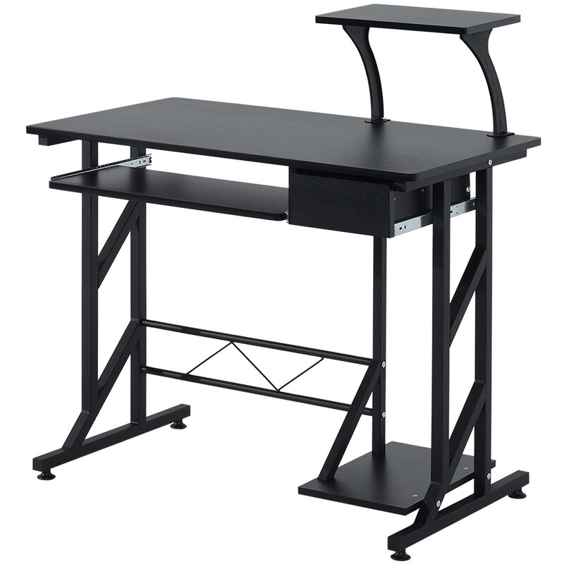 

Mesa de Ordenador Bandeja Teclado Torre Despacho Escuela Escritorio 90x50x95cm - Negro