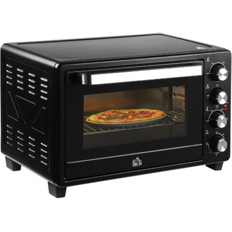 HOMCOM Mini Backofen Mit Umluft 30 Liter – 1600W, Bis 230°C, Inkl. Zubehör | Ideal Für Pizza, Aufbacken & Frittieren