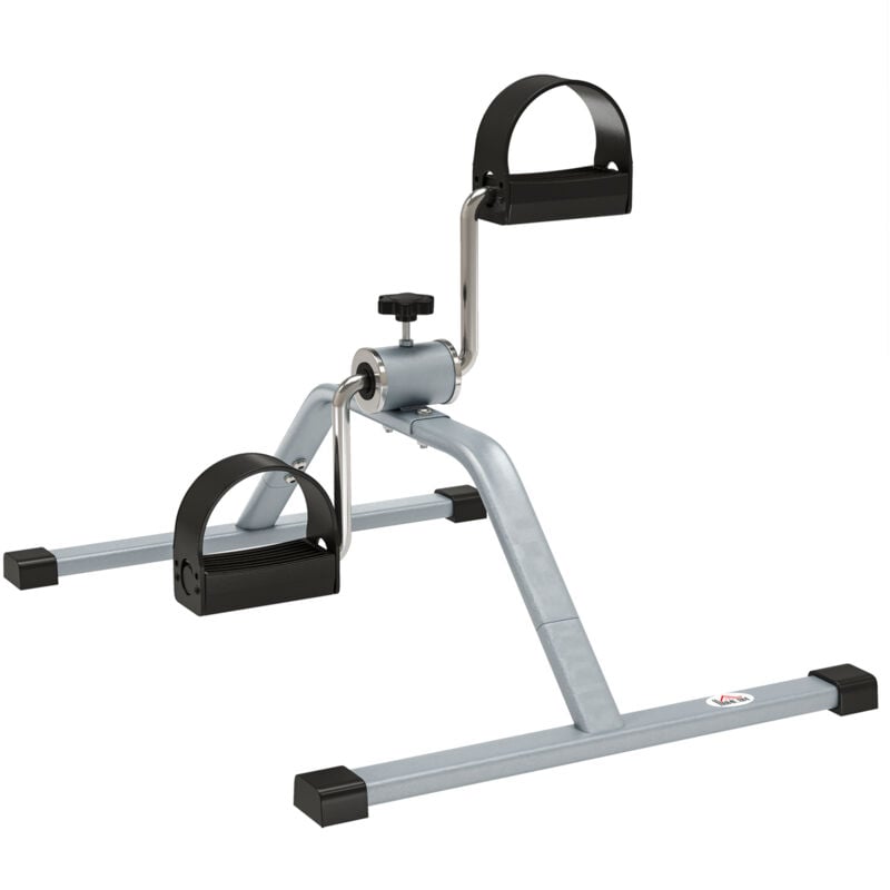 

Homcom - Minibicicleta Estática Entrenador Brazo y Pierna Pedaleador de Rehabilitación - Gris y negro