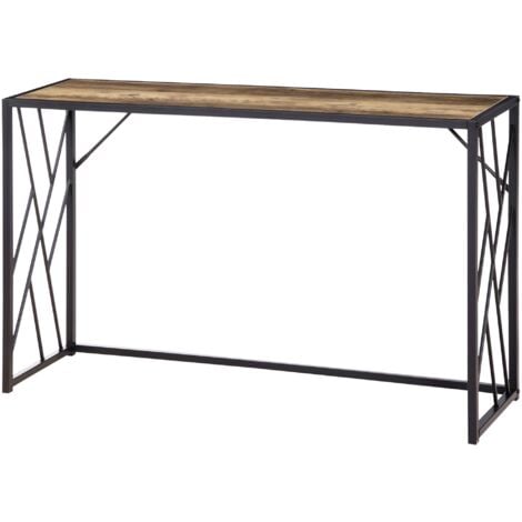 HOMCOM Mobile Consolle Vintage Stile Industriale 120x35x75cm in Acciaio e Legno
