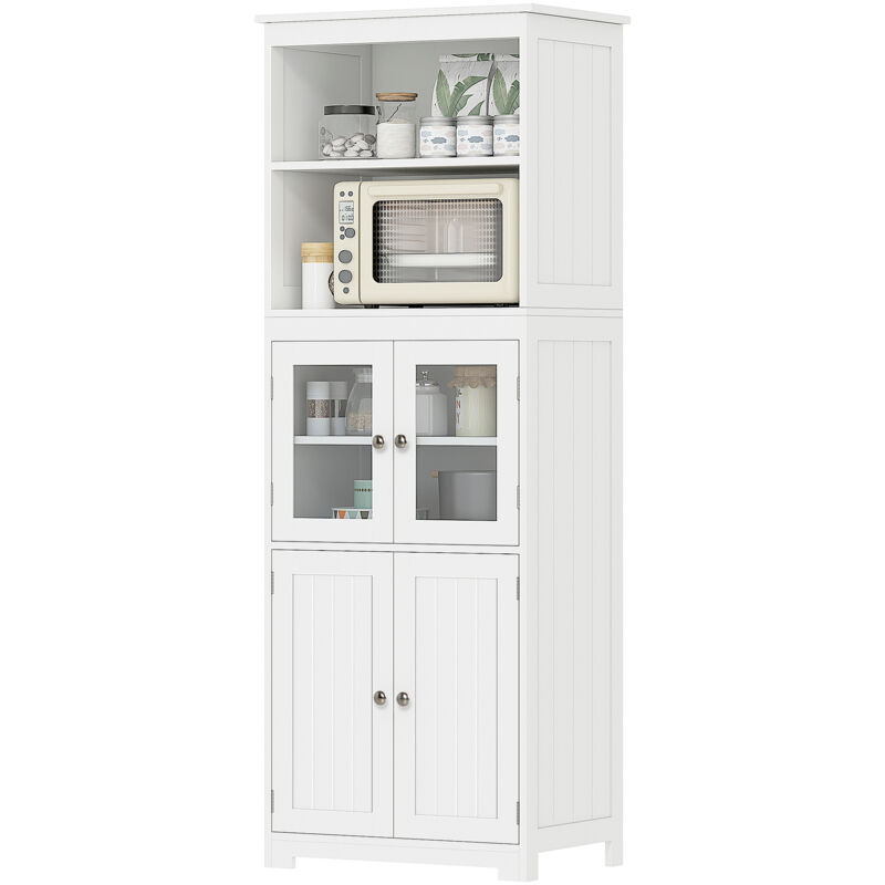 Mobile Da Cucina Con 2 Ripiani Aperti E 2 Armadietti In Mdf Bianco ...