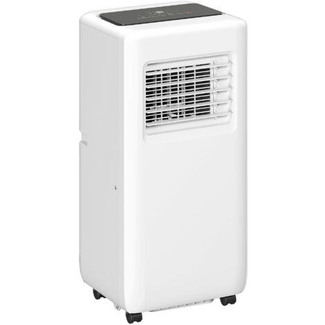 HOMCOM Mobile Klimaanlage 3-in-1 2,6 kw Klimagerät mit Kühlung, Luftentfeuchter, Ventilator, Abluftschlauch, 9000BTU Automatisch Luftkühler mit Fernbedienung, Timer, Kindersicherung, Weiß