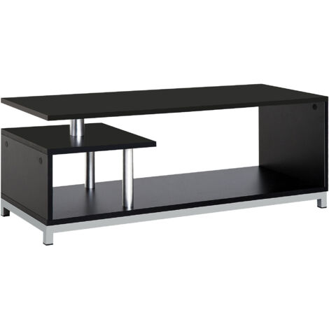HomCom Mobile Porta-tv in Legno, Nero, 114x40x40.5cm