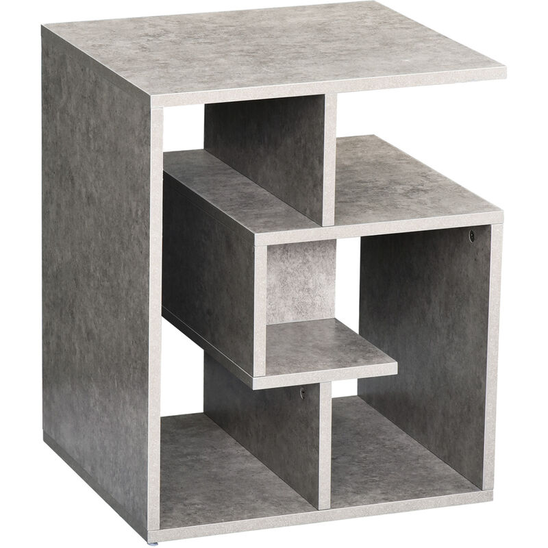 Tavolino da Salotto Soggiorno in Legno Moderno con 3 Ripiani 45x40x55cm - Homcom