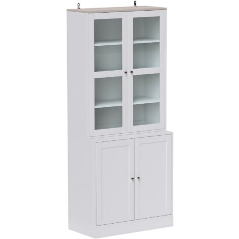 HOMCOM Modern Bookcase, Display Storage Cabinet with Adjustable Shelves