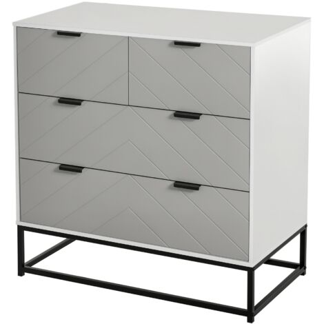 HOMCOM Modern Chest of 4 Drawers Sideboard Dresser for Bedroom Living Room