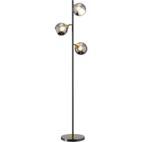 HOMCOM Modern Floor Lamp with Glass Global Shade, 3 Light, for Living Room
