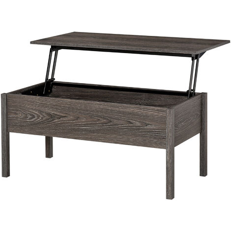 HOMCOM Modern Lift Top Coffee Table Home Furniture Storage Shelf Grey