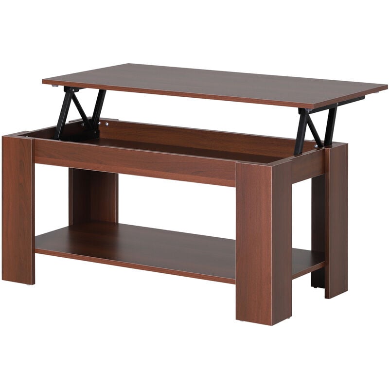 Homcom - Modern Lift Up Top Coffee Table Desk Hidden Storage 100W x 50D x 63H cm