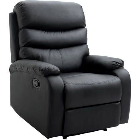 HOMCOM Modern PU Leather Recliner Lounger Sofa Chair Padded Armrest Footrest