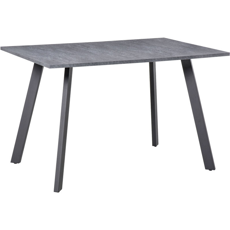 Homcom - Modern Rectangular Dining Table w/ Metal Legs Kitchen Living Dark Grey