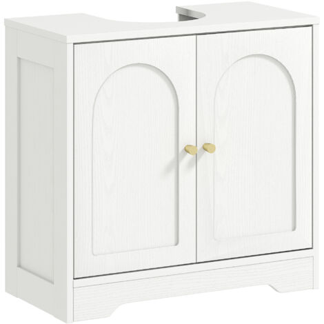 HOMCOM Modern Under Sink Cabinet for Basin without or with Pedestal, White
