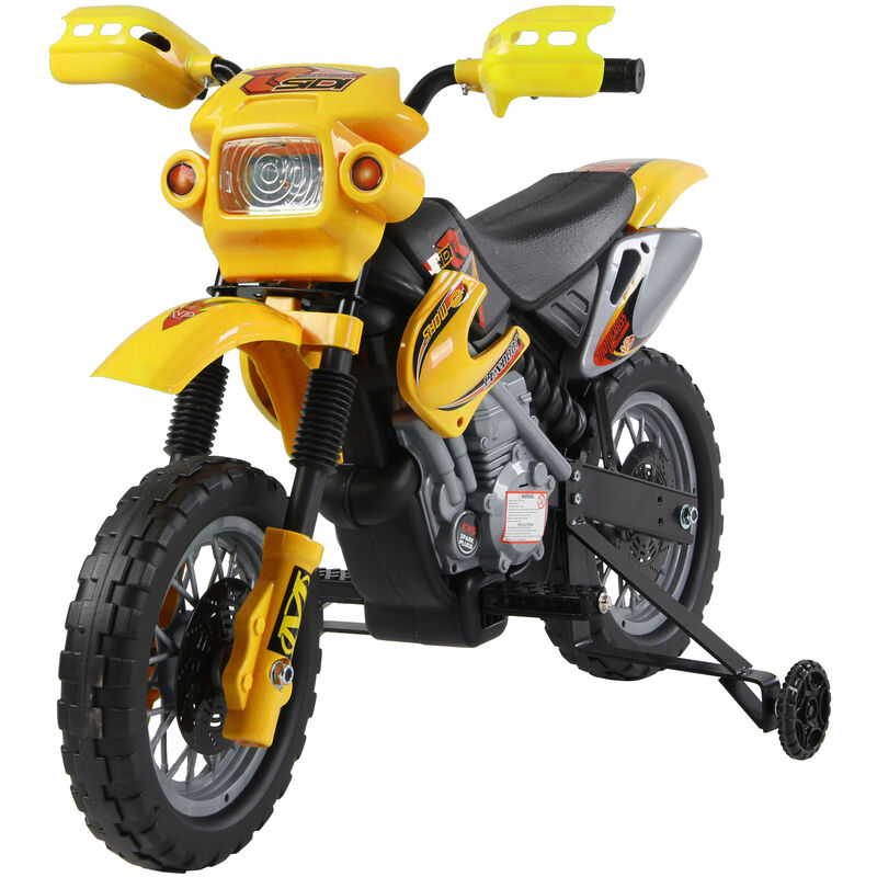 

Homcom - Moto Eléctrica para Niño 3-6 Años Batería 6V con Cargador 102x53x66cm - Amarillo
