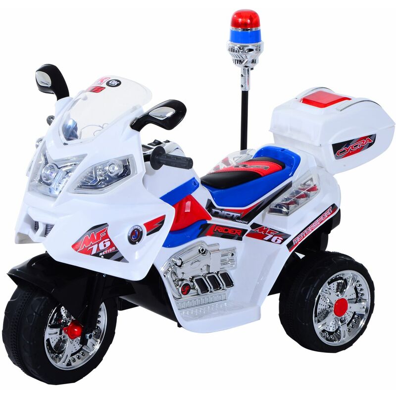 

Moto Eléctrica Infantil con Caja de Almacenamiento Batería 6V 112x51x73cm - blanco